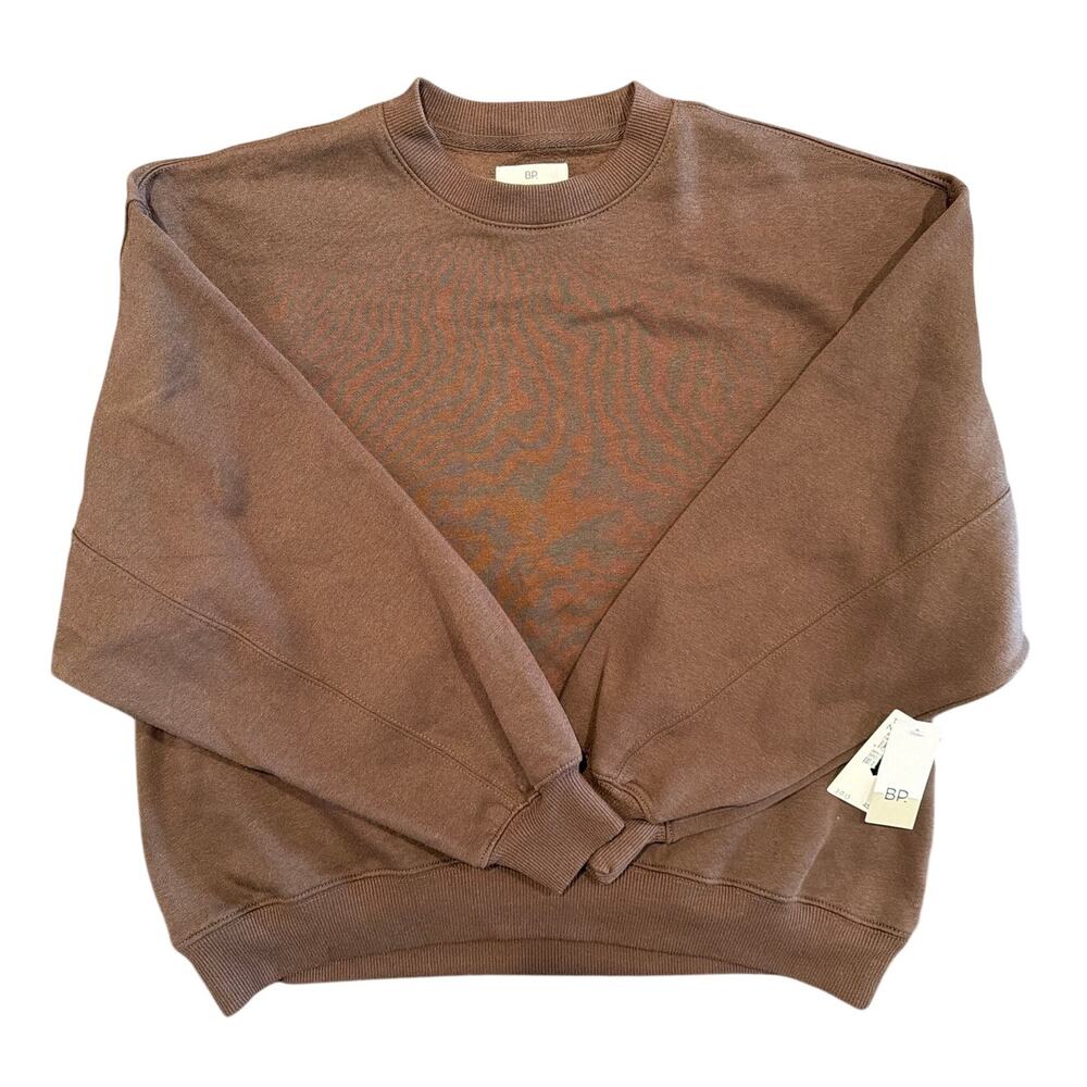 NWT BP. Oversized Crewneck Sweatshirt, Brown Coffee, Women's Small